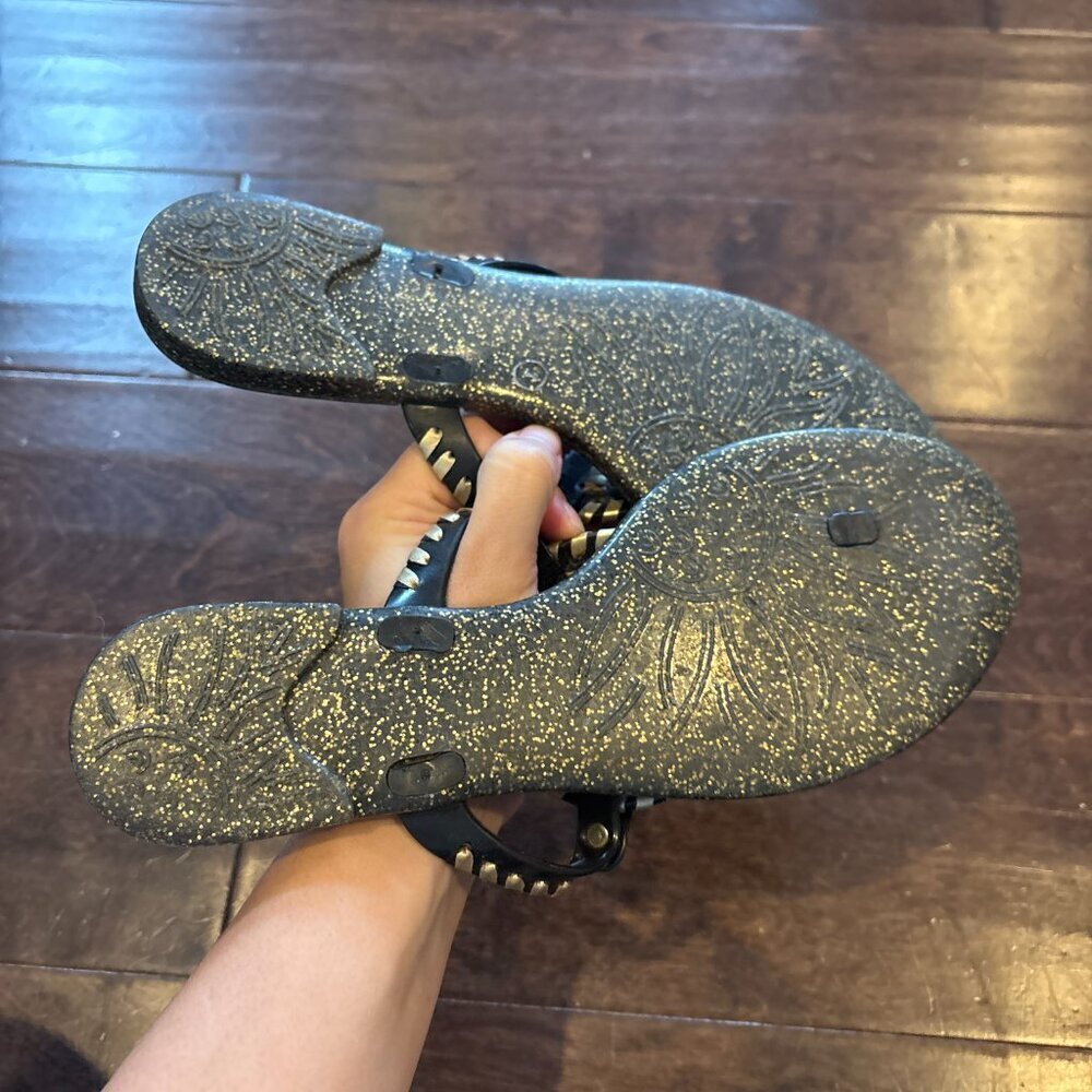 Jack Rogers Georgica Sparkle Glitter Jelly Flip Flops Sandals - Picture 3 of 4